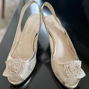 Anne Klein Gold Slingback Heels
